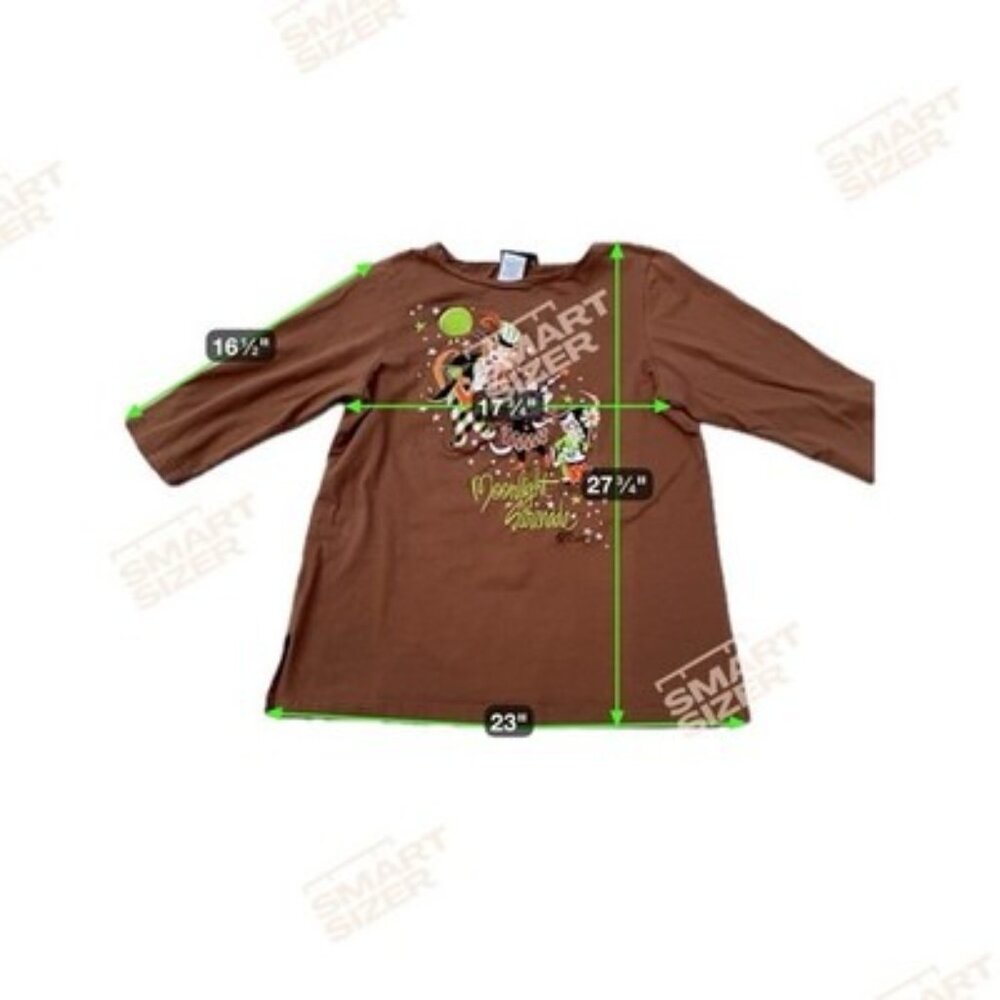 Bob Mackie Wearable Art Shirt Women Large Moonlight Serenade Brown 3/4” Sleeve - Picture 5 of 5